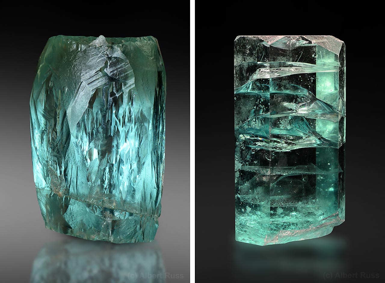 Velké ukázky drahokamových krystalů akvamarínu z Brazílie