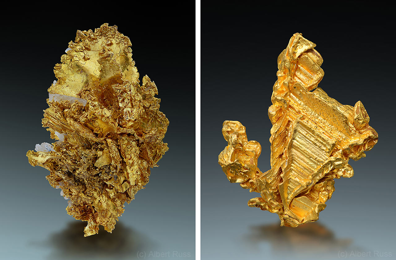 přírodní krystaly ryzího zlata